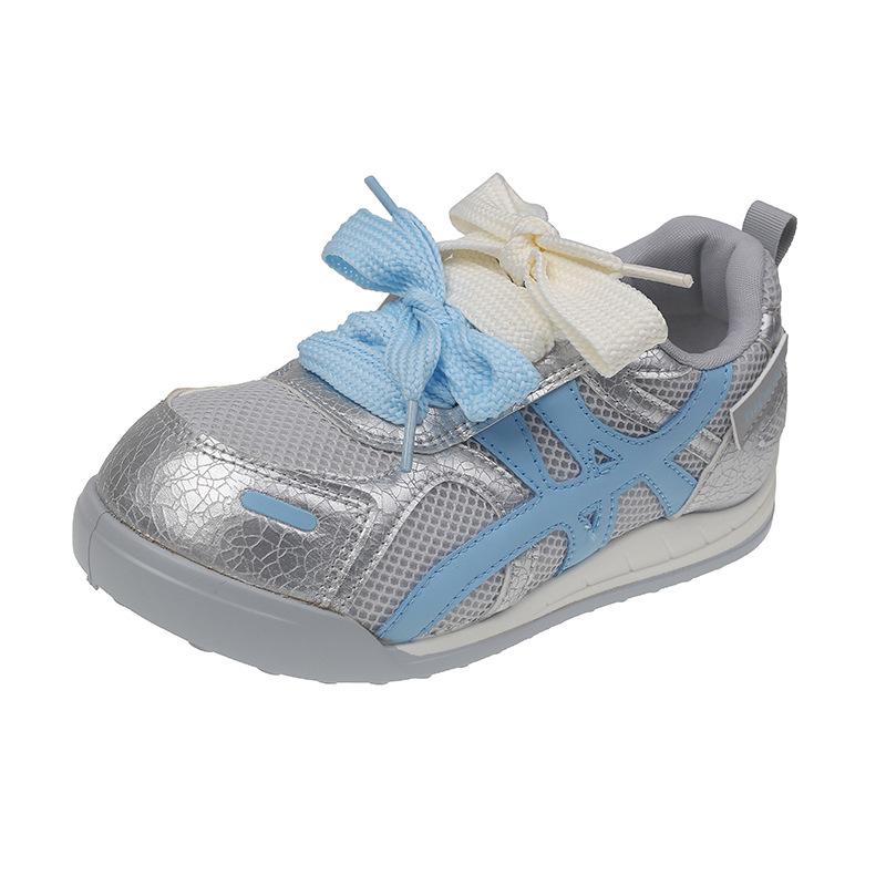 Girls mesh sneakers 2025 summer new breathable little white shoes children soft-soled casual shoes boys board shoes tide