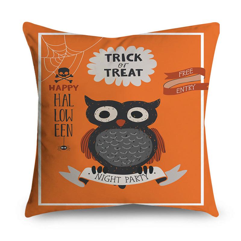 Halloween Theme Horror Pumpkin Wizard Print Pattern Cushion Cover Home Living Room Sofa Decoration Square Throw Pillow Cover