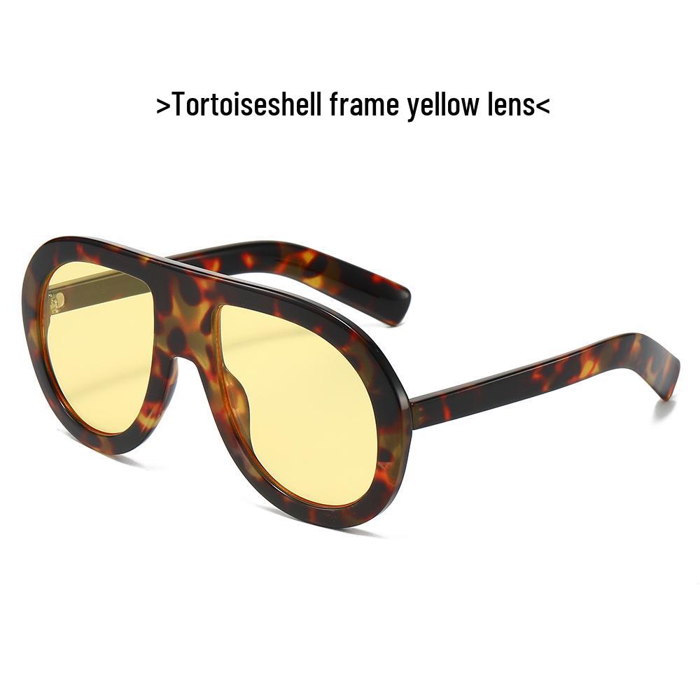 New Women's Large Frame European American Sunglasses - Trendy Goggle Style Fashion with High-End Feel