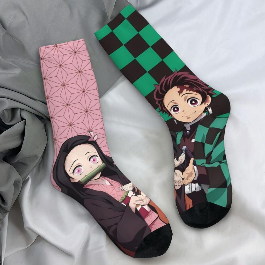 Anime Demons Slayers Socks Funny Stockings Men Quality Running Sports Socks Winter Design Non Skid Socks