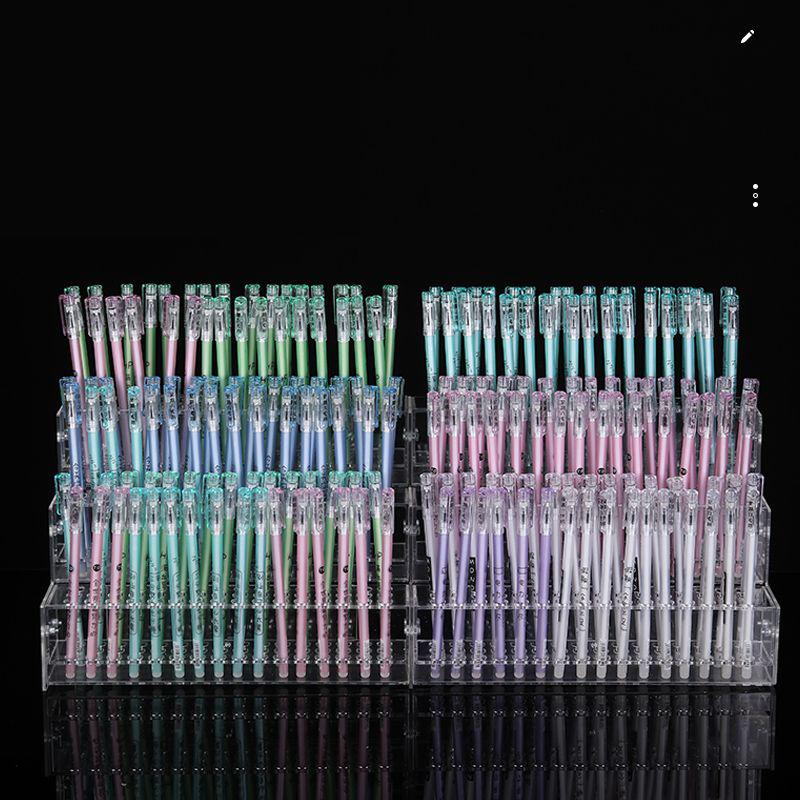 1-6 Layer Clear Acrylic Pen Holder Stationery Store Supermarket Ballpoint Pen Storage Rack Display Neutral Pen Stand Organiser