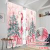 2pcs,2D Plane Printing Print Curtains Cute Snowman Christmas Gifts_g (2) Versatile Polyester Fabric (without Rod) Outdoor