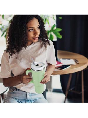 Tumblers Name Plates for Stanley Tumblers 40 Oz Cup Lid H2.0,Cup Lid Topper Round Acrylic Name ID Plate Glitter Silvery