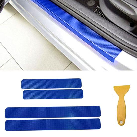 4D Carbon Fiber Car Auto Anti-Scratch Door Sill Plate Scuff Sticker Protector Tool