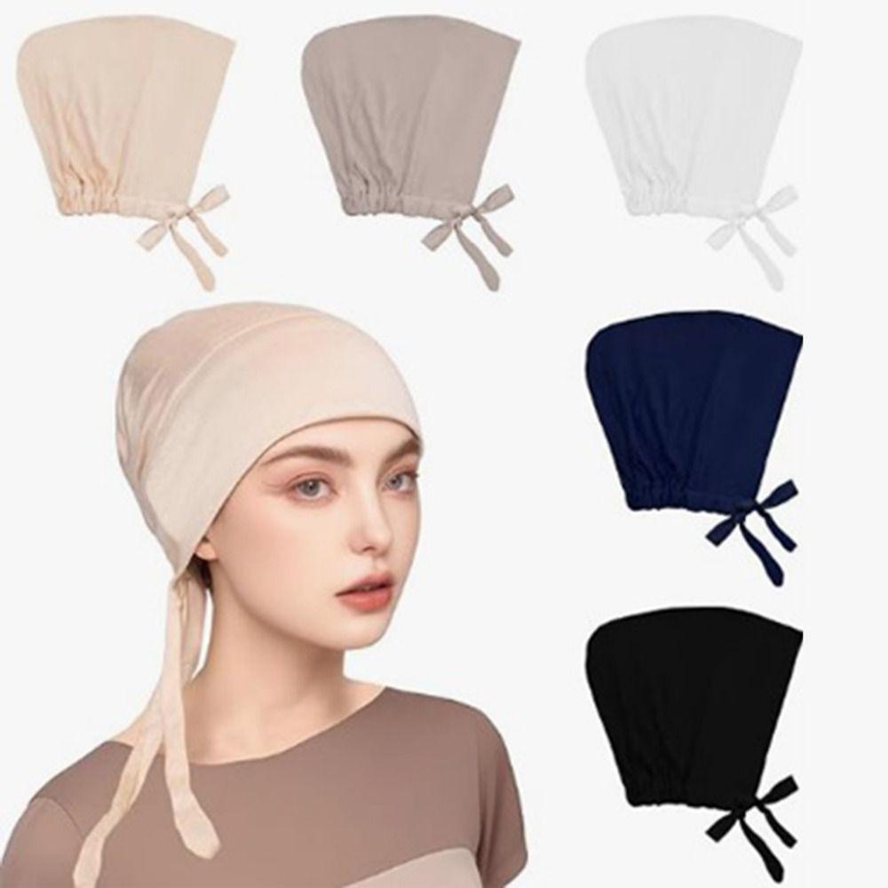 Breathable Headscarf Hat Adjustable Muslim Bonnet Fashion Accessories Inner Caps  Muslim Women