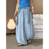 Johnature Minimalist Elastic Drawstring Pleated Casual Pants Summer Comfortable Loose Relaxed Jogger Pants For Women
