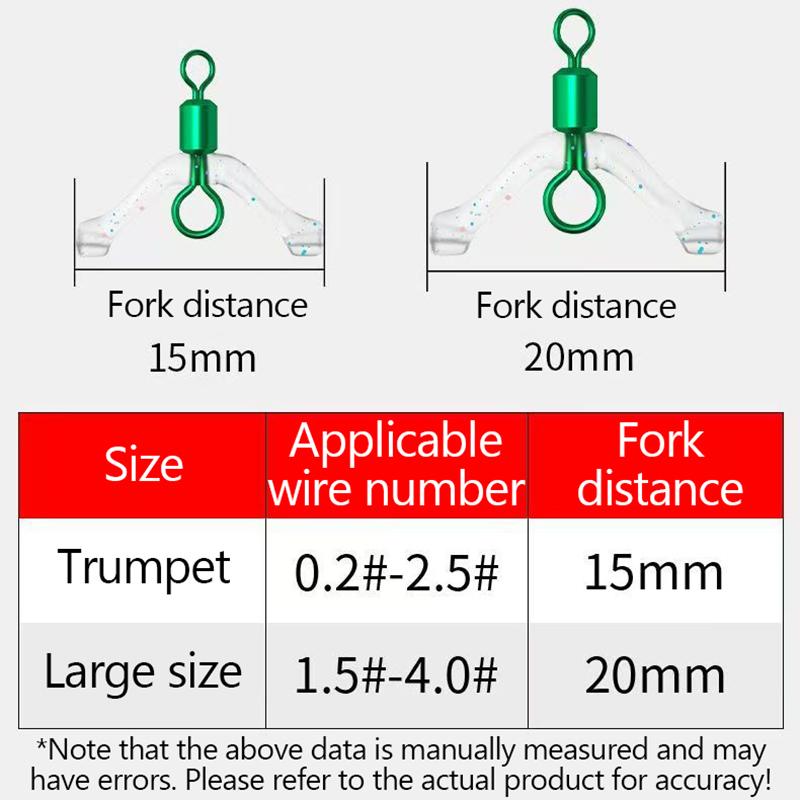 Y-Shaped Swivel Ring Fishing Subline Splitter Divider Space Beans Fishing Tackle Connector Silica Gel Three-Fork
