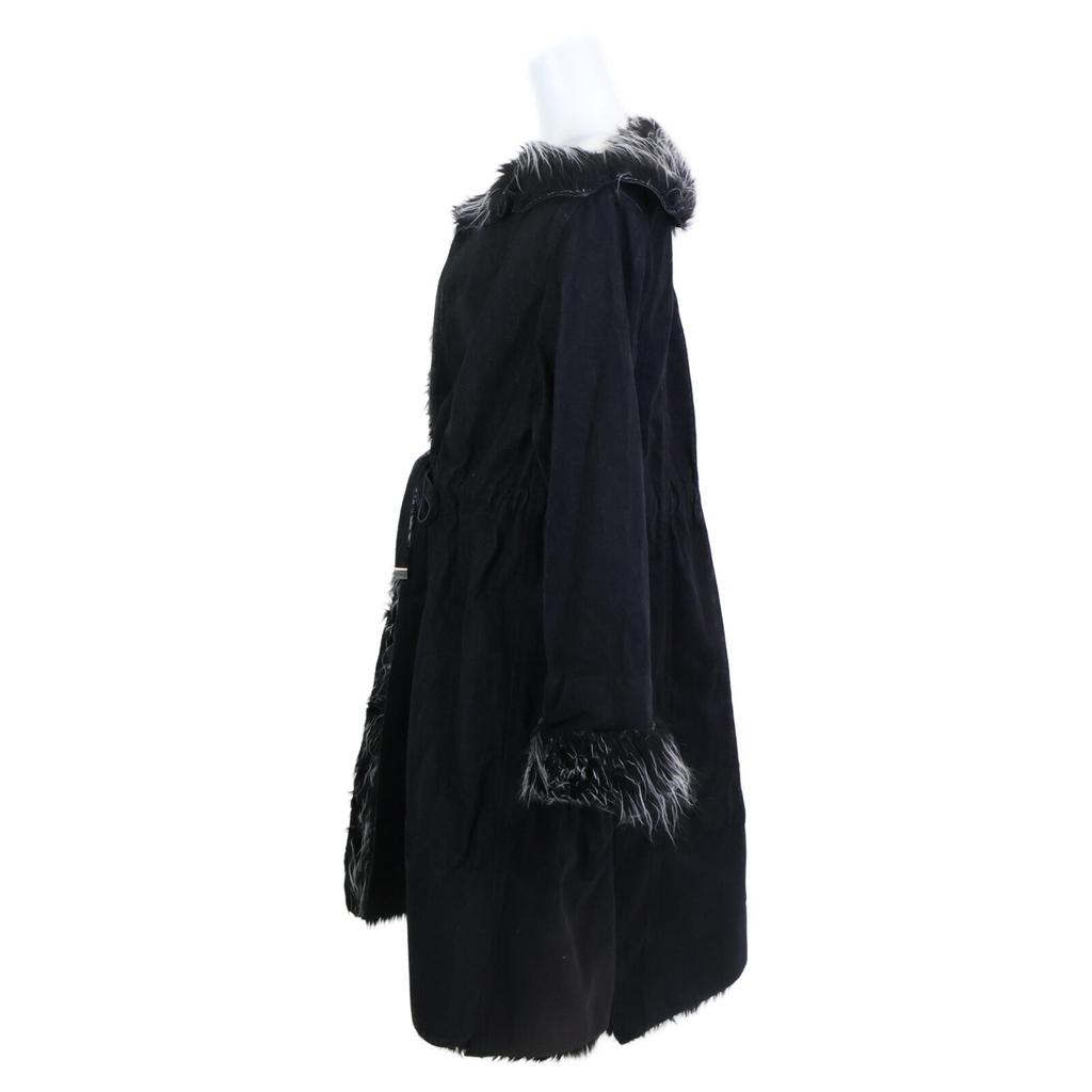 Chanel [Domestic Regular] 02A P20193 Fur Denim Coat 36 blackUsed