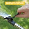Telescopic Metal Rake Adjustable Retractable Gardening Leaves Rake Long Handle Claw Rake Nail Rake Backyard Lawn Farm Cleaning Tool