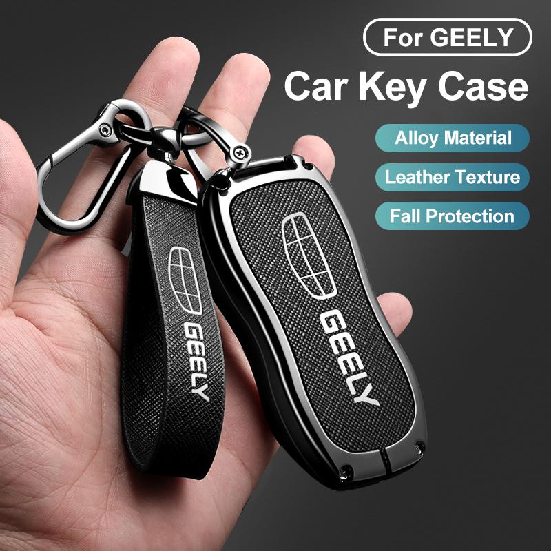 Leather Car Remote Key Case Cover for Geely for Geely Coolray X6 X7 EX7 Emgrand Global Hawk GX7 Kulrey GT GC9 Atlas Boyue NL3