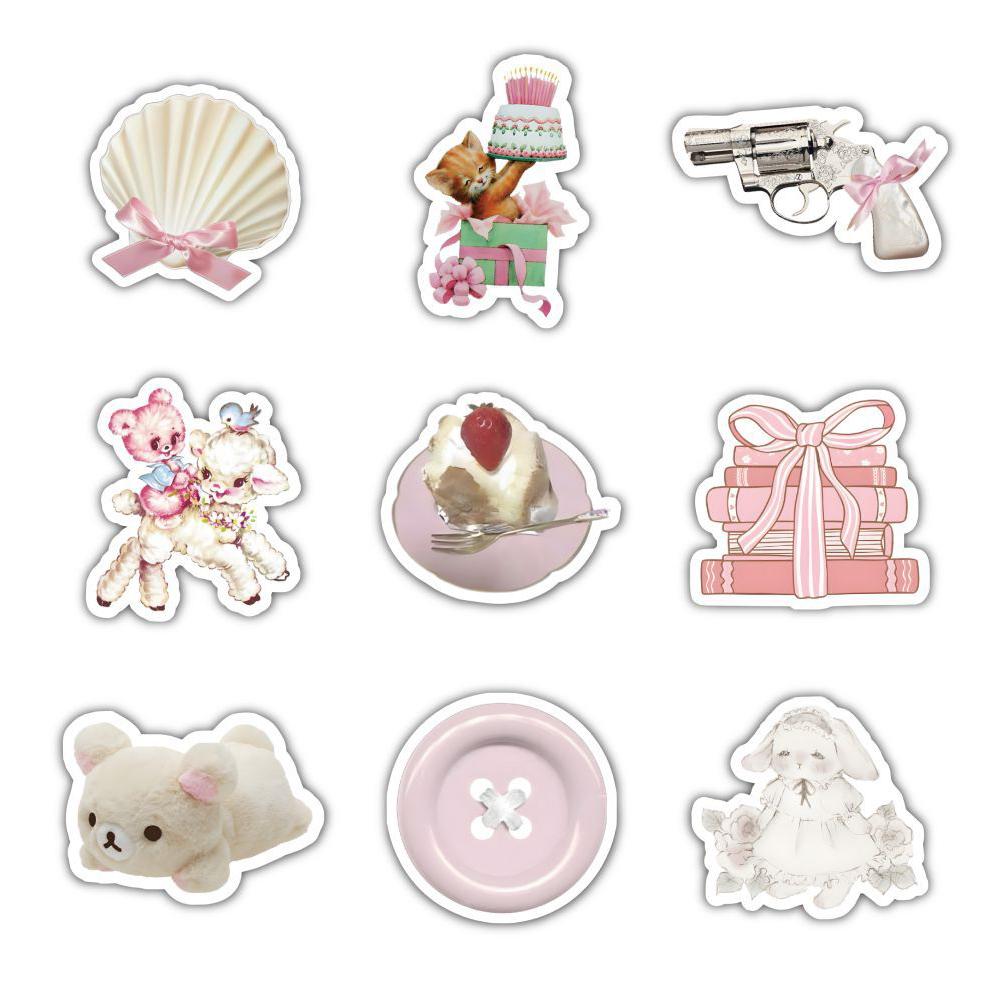 10 30 60 Stück Niedliche Rosa Coquette Mädchen Ästhetik Aufkleber Notizbuch Laptop Handy Koffer Notizbuch Schreibwaren Aufkleber Abziehbilder Kinderspielzeug