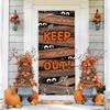 Four-Sided Stretch Carpet Fabric Door Cover with Halloween Design - Easy Installation