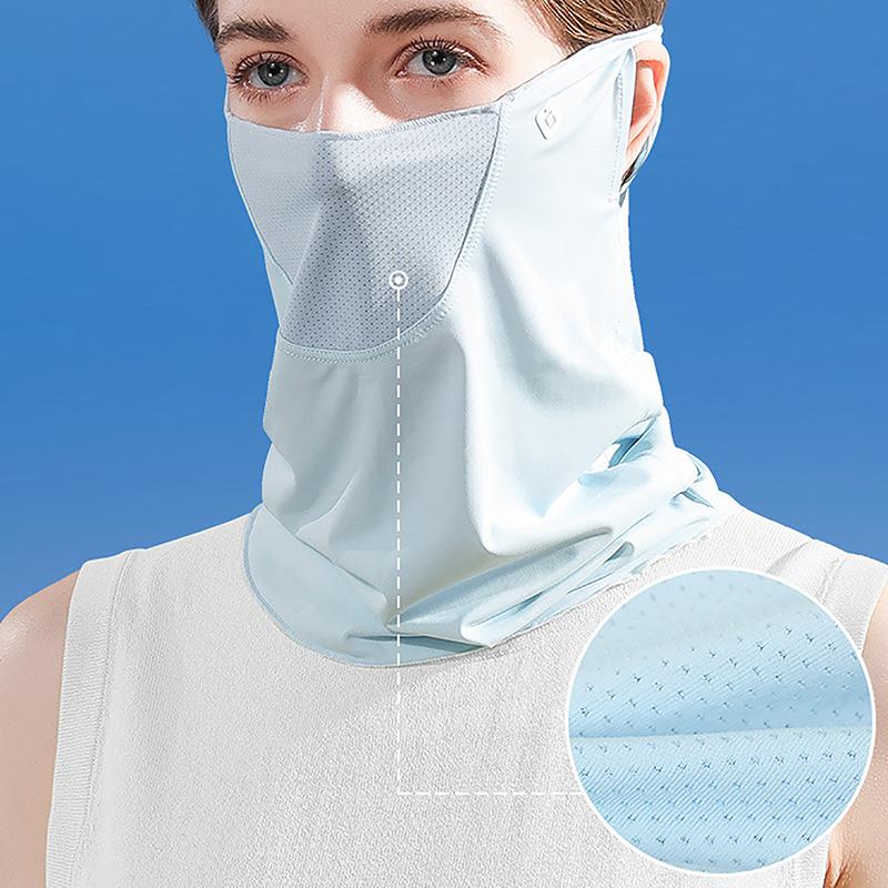 Ice Silk Sunscreen Mask Women Summer Anti-Uv Quick-Drying Face Cover Scarf Breathable Lady Neck Protection Hanging Ear Headband