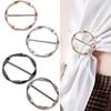Round Corner Hem Waist Knotted Brooches Metal Fashion Hijab Silk Scarf Ring Clip Jewelry Accessories Simple