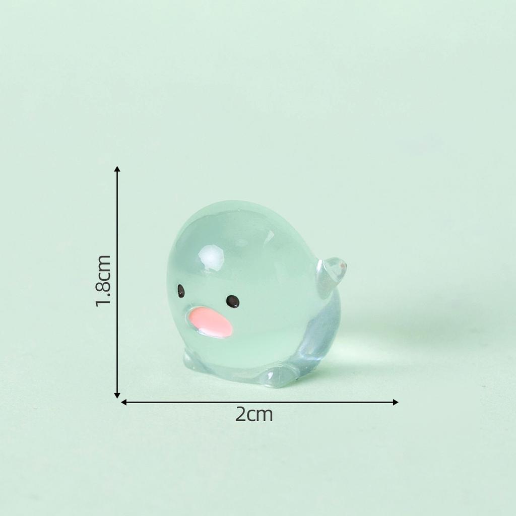 5pcs Cute Mini Clear Water Luminous Resin Craft Miniature Charm Tiny Bonsai Microlandscape Bead Garden Decoration Accessories
