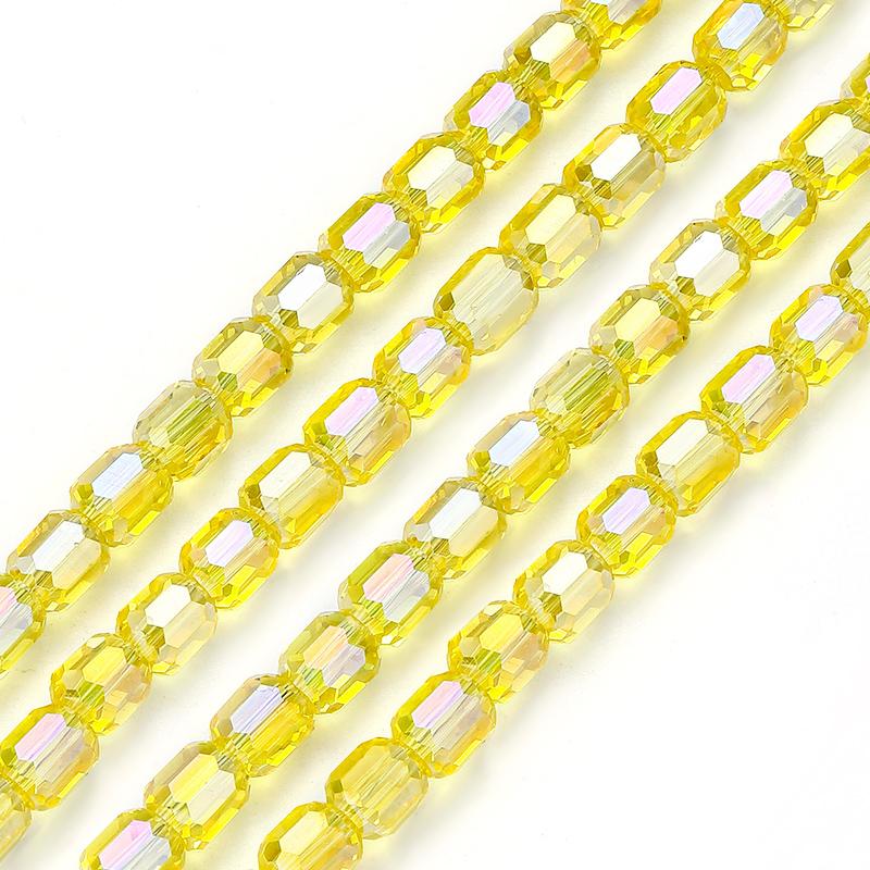 8mm Glass Column Beads Crystal Barrel Faceted Loose Spacer Craft Beads for Bracelet Necklace Earring Wind Chime Jewelry Making