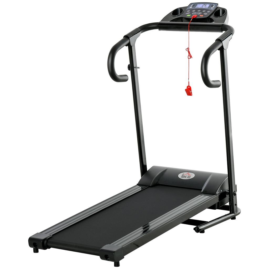 Electric Treadmill, Foldable, with LCD Display, Speed 0.8-10km/h and 3 Programs, Power 500 W, 123 x 62 x 117 cm, Black