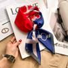 Elegant Silk-Like Square Scarf Women Korean Style Print Neck Lightweight 70x70cm Nylon Fashion Accessory