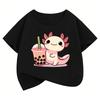 Y2k Animal Graphic Kids Tshirts Summer Short Sleeve Tees Cartoon Boys Girls Clothes Kawaii