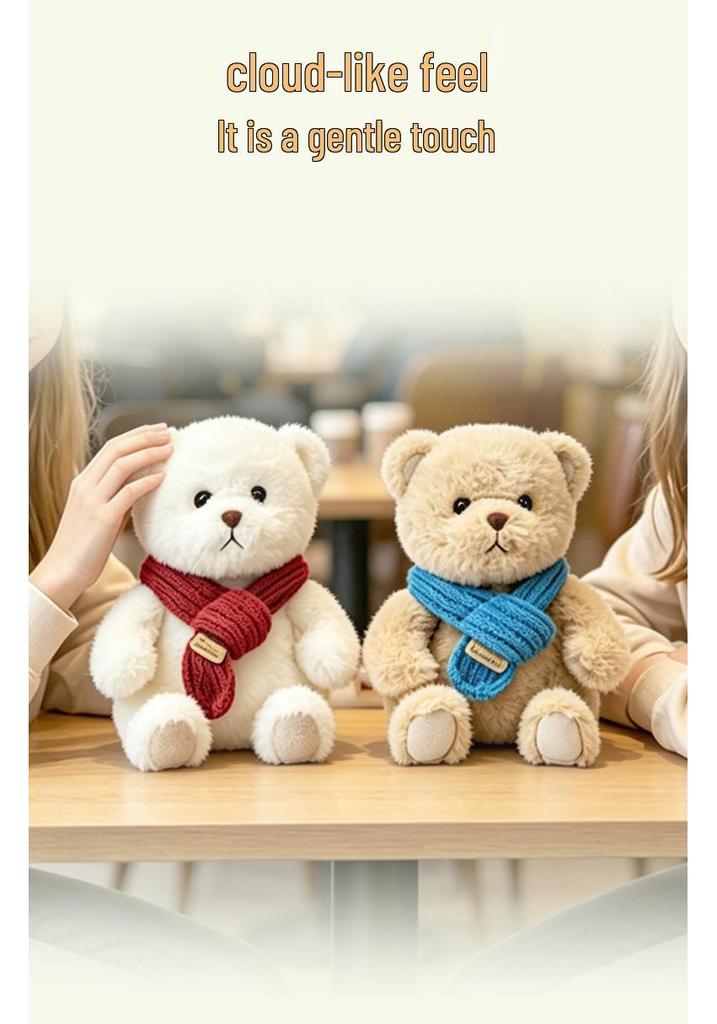 Cute Teddy Bear Plush Toy Scarf Doll - Perfect Gift for Children or Girlfriend