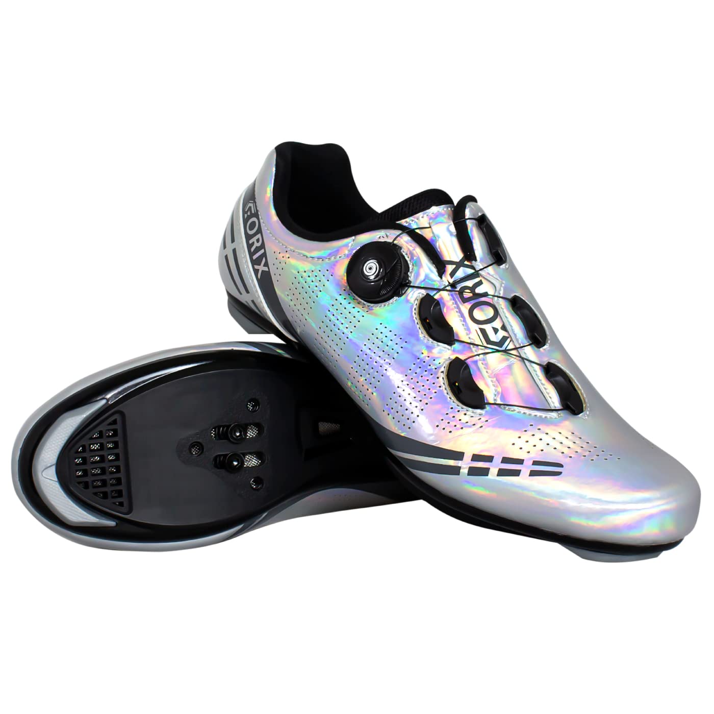 

Мужские велотуфли Gorix, Туфли для шоссейного велосипеда, Совместимые с шипами, Регулировка циферблатом, Белый с эффектом масляной пленки, Размеры 23.5-23.8см (37см) (GW-ОБУВЬ)