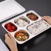Stainless Steel Divided Lunch Plate with Bowl - 2 Pack