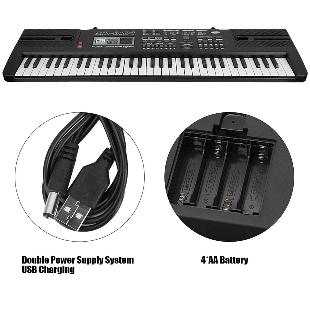61 Keys Digital Music Electronic Organ Portable Keyboard with Microphone for Children