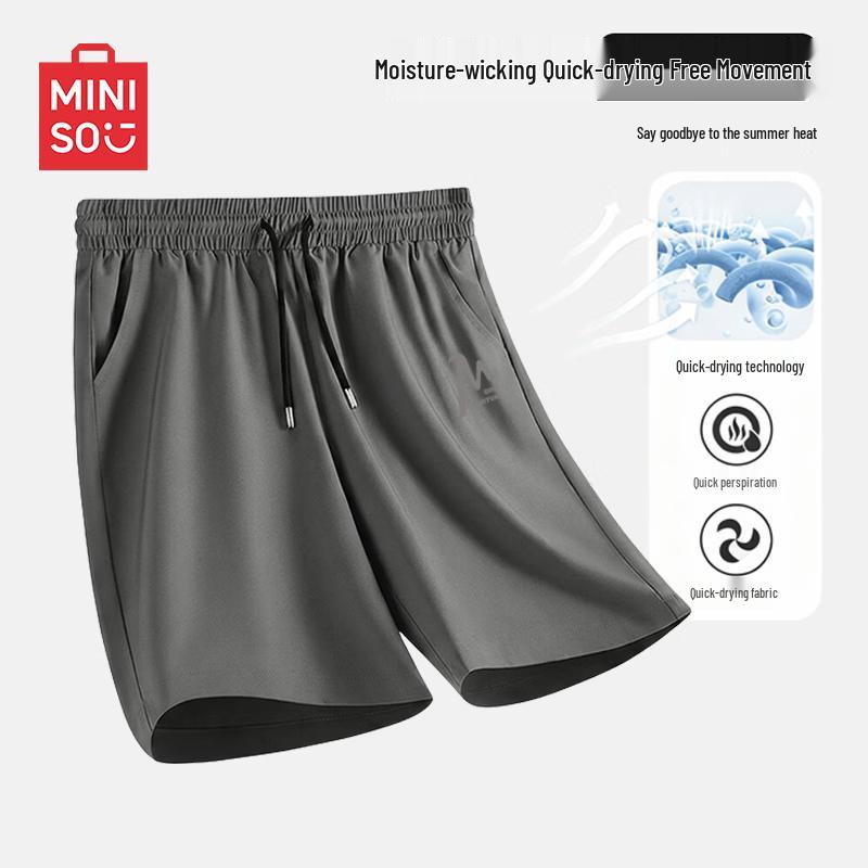 MINISO Men s Quick-Dry Cooling Casual Mid-Length Shorts M