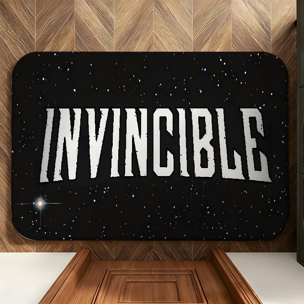 Animation I-Invincible H-Hero Floor Mat Soft Flannel Floor Mat Suitable for Entryways, Living Rooms, Bedrooms, and Bathrooms