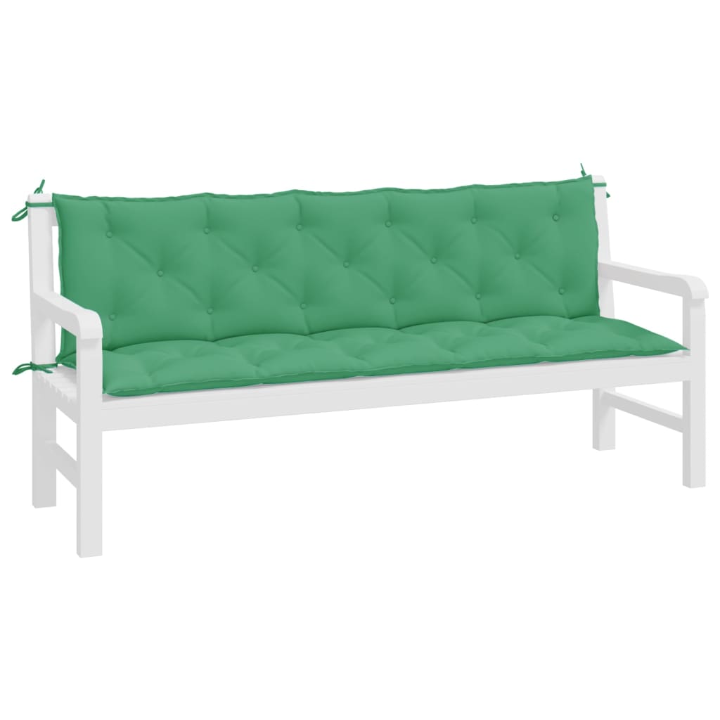 Garden Bench Cushions 2 pcs Green 180x50x7 cm Oxford Fabric