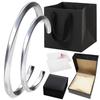 Titanium for Men and Women Silver Small Toujours. Couple's Bracelet/Bangle (Large & Silver)