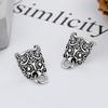 Thai Silver Qiuniu Stud Earrings For Men And Women, Ruffian Handsome Ethnic Style Earrings, Personality Domineering Retro Tremella Decoration