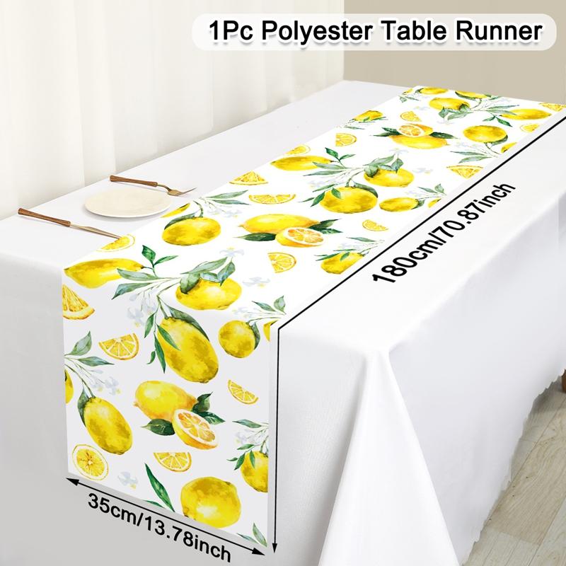 

Summer Lemon Theme Table Runner Holiday Wedding Party Decor Watercolor Summer Farmhouse Table Runners Dining Table Cover Decor лимон