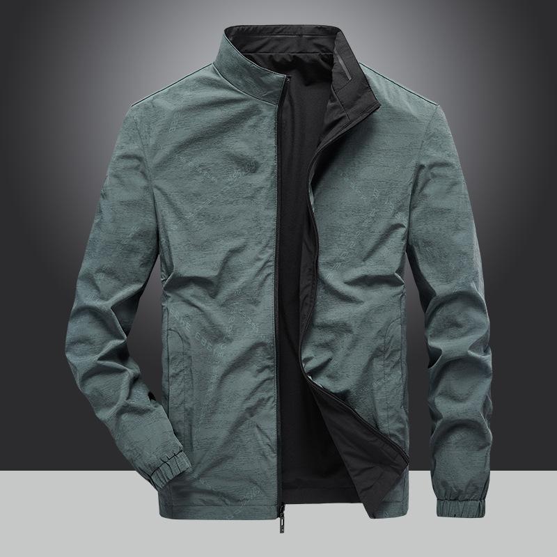 Giacche reversibili da uomo per primavera e autunno, nuove giacche casual da uomo, nuove giacche reversibili con collo alto