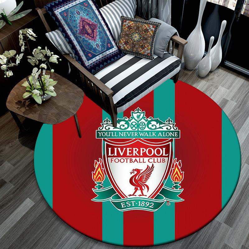 Liverpool Football Club2 Runde Teppich, Teppich für Wohnzimmer Schlafzimmer Sofa Spielzimmer Dekor, Rutschfeste Bodenmatte