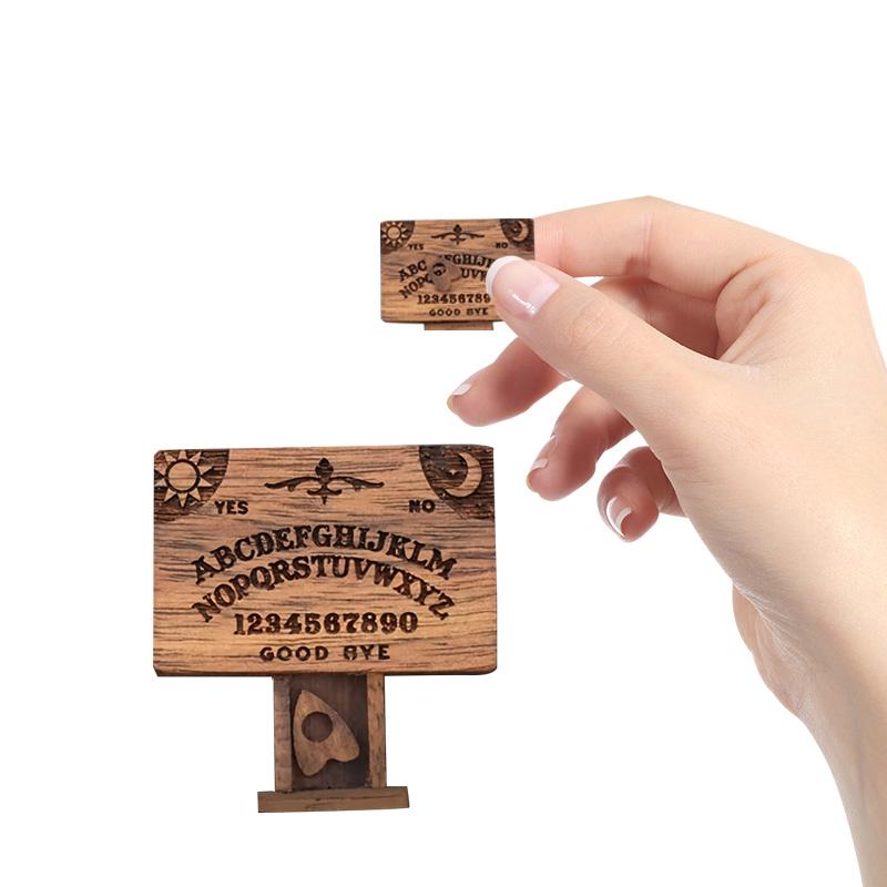 1/2Pcs Wooden for Paranormal Enthusiasts Mini Spirit Board Unique Gift With Planchettes Handmade Divination Tools with Drawer