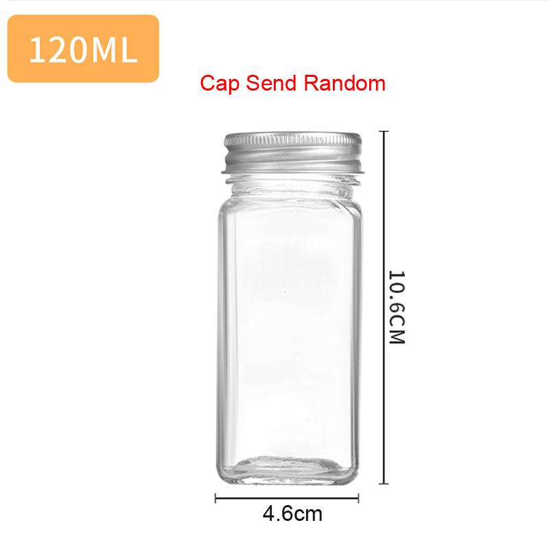 Glass Spice Jars with Metal Lids Salt Pepper Shaker Spice Seasoning Containers Spice Organizer Kitchen Spice Jar Set 120ML