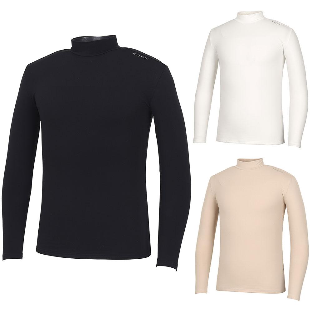 Kim Young Joo Golf Winter Mock Neck Heat-On Premium Brushed Men S Golf Innerwear Knwmqt53 Beige/100