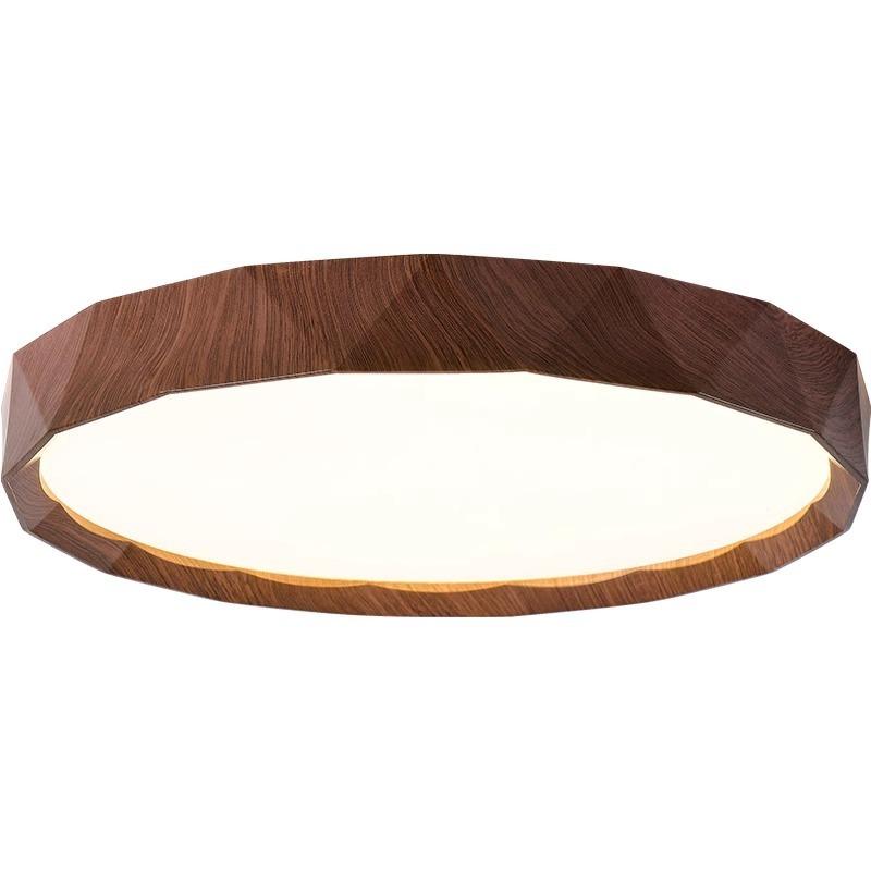 Plafoniera LED Circolare Moderna Semplice con Venatura Legno Noce Luce Decorativa Soggiorno Camera da Letto Balcone Plafoniera