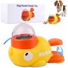 Interactive Dog Treat Dispenser Toy with Button for Training Anti Gulping Slow Feeder Puzzle Game Mental Enrichment Chew Toys