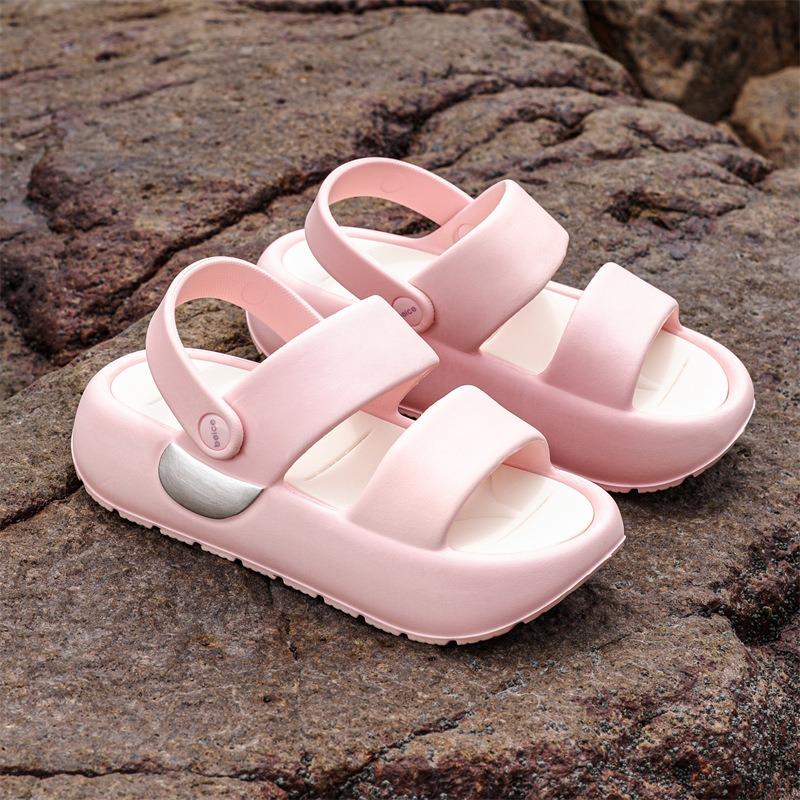

Platform sandals women s 4.0 open-toed summer breathable beach shoes outdoor non-slip heightening sandals garden shoes 39-40 розовый