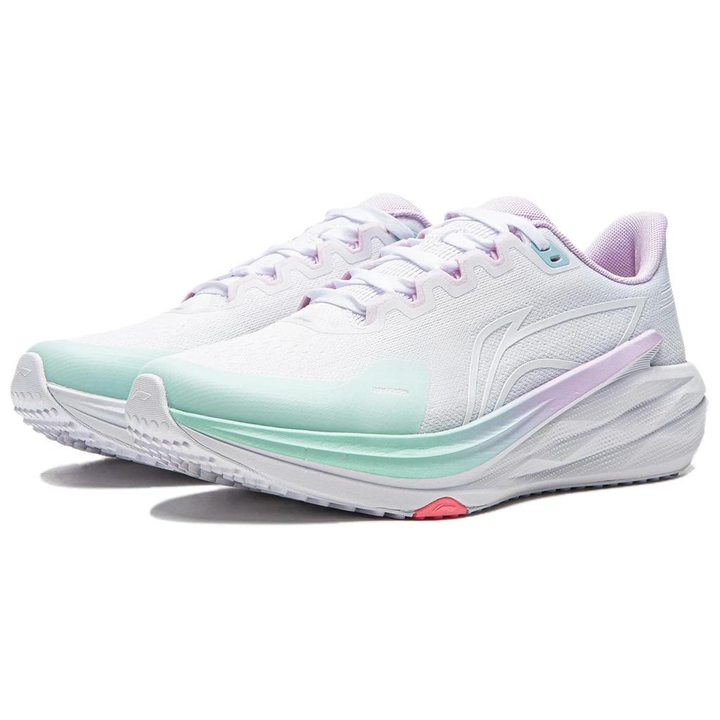 Li Ning Cushioning Abrasion Resistant Low Top Casual Running Shoes Women's White ARBW010-3