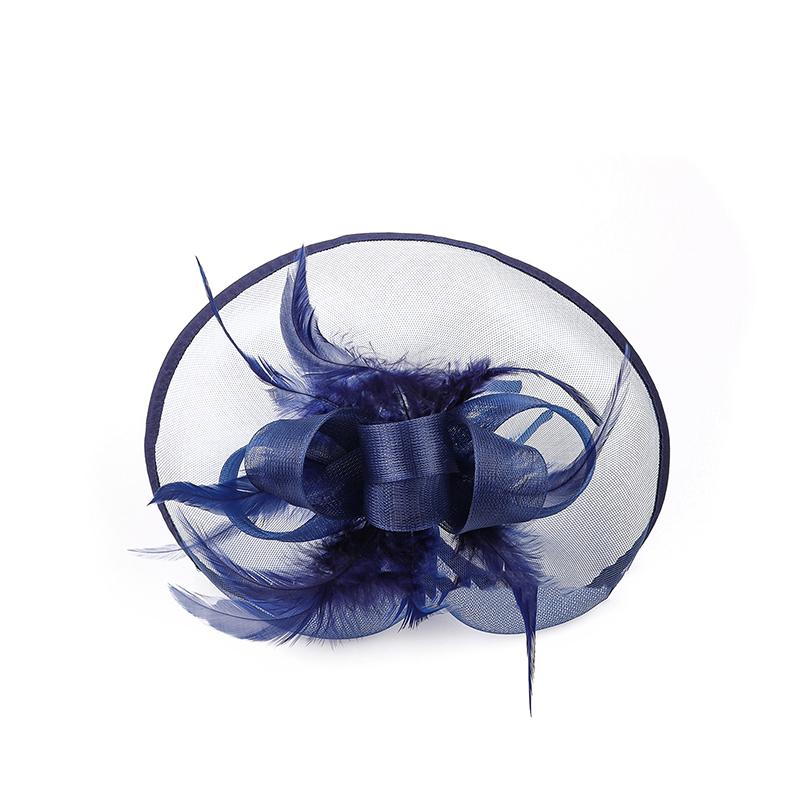 Feathers Hair Band For Women Fancy Tea Party Hats Elegant Bride Wedding Party Headdress Tea Party Makeup Prom Party Headpiece