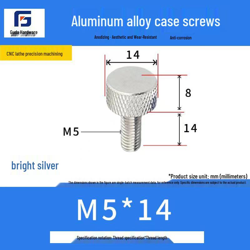 Knurled Aluminum Alloy Hand-Tightening Knob - M3M4M5M6M8 Sizes.