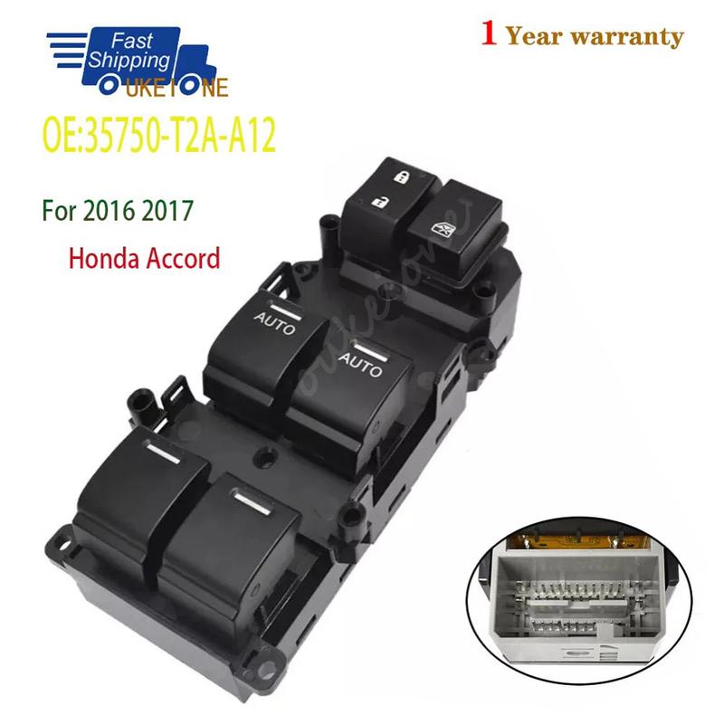 

For 2016 2017 Honda Accord Electric Power Master Window Glass Lifter Control Switch Button Console Car Accessories 35750-T2A-A12
