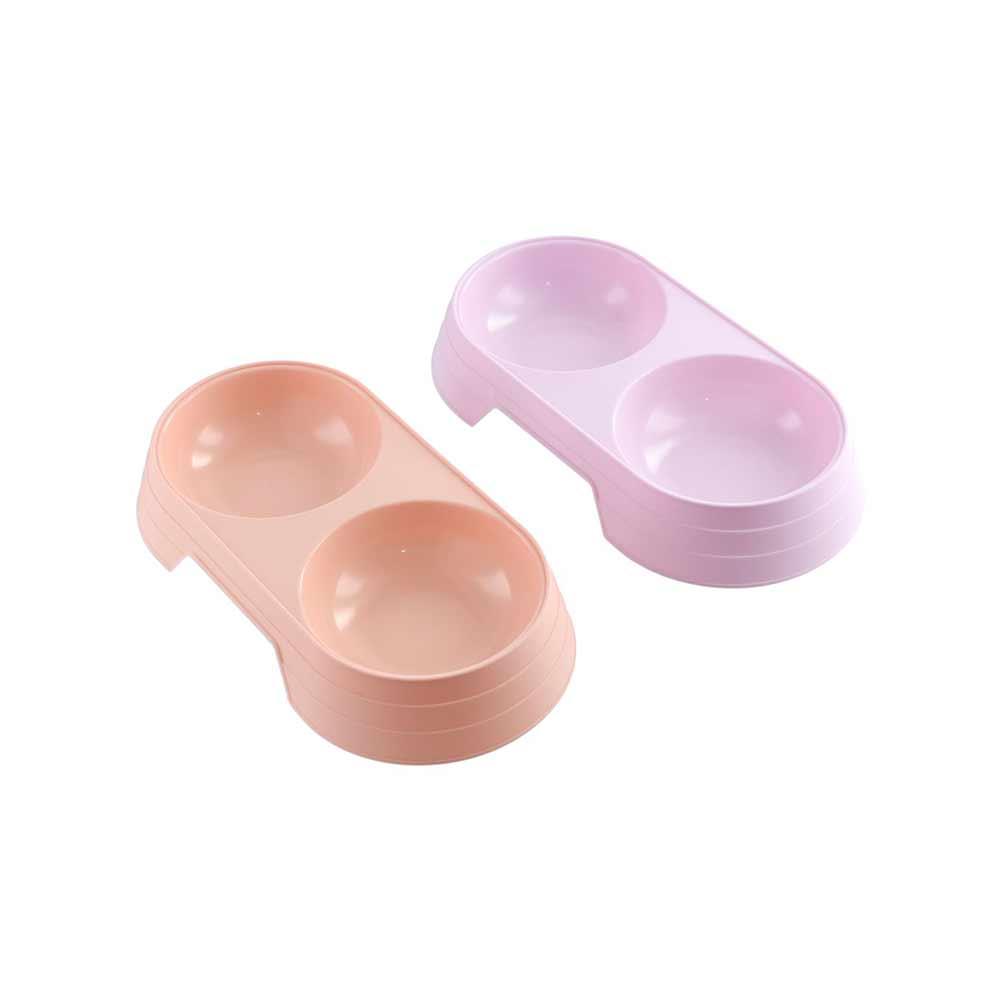 Practical Plastic Pet Accessories Durable Portable Cat Drinking Bowl Cat Double Bowl Cat Feeding Bowl Dog Food Tray