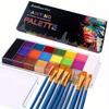 Palette de peinture professionnelle pour le visage et le corps 20 couleurs avec 10 pinceaux, longue tenue, pour Halloween, effets spéciaux SFX et maquillage Cosplay