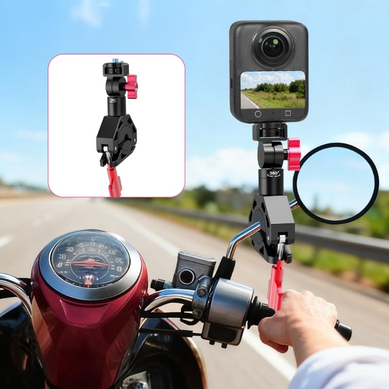 Quick Release Action Camera Handlebar Mount With 360 Adjustable Rotation Aluminum Alloy Clamp For Bikes Motorcycles