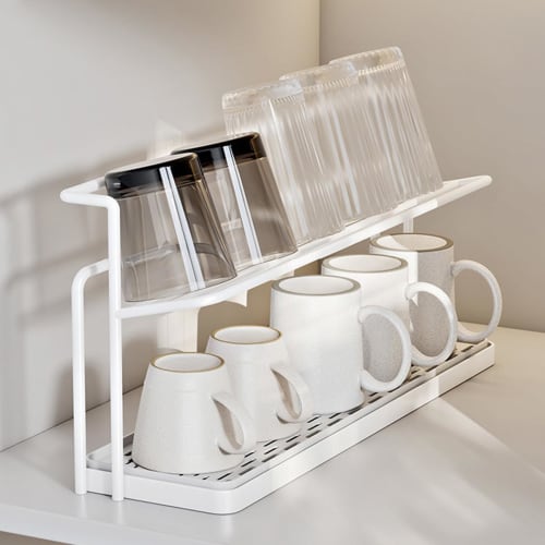 Stainless Steel Bottle Stand, Water Bottle Drainer, Jug Bottle Stand, Water Bottle Dryer, Baby Bottle Dryer, Space-Saving Storage, Oshiyare (White)