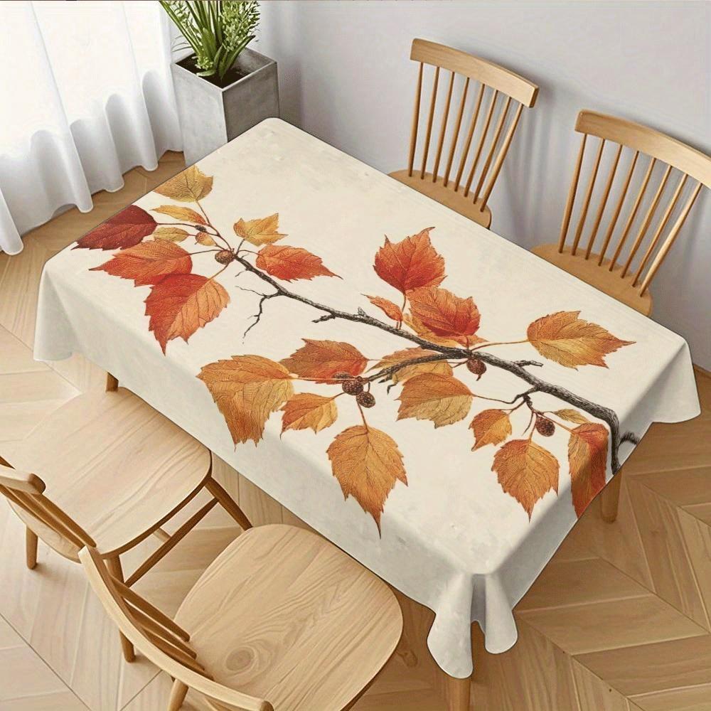 Elegant Autumn Rectangle Table Cloth for Table Decor Holiday Party Waterproof Reusable Tablecloth for Tables Kitchen Dining